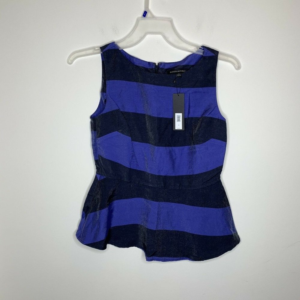 NWT Banana Republic Womens 4 Blue/Black Sleeveless